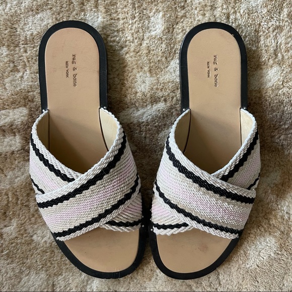 Rag & Bone Keaton Slide in Pink Combo Wrap Sandals Size 37.5 - Picture 3 of 11